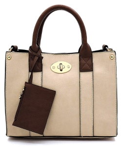Fashion 3-in-1 Boxy Satchel WU061 NUDE